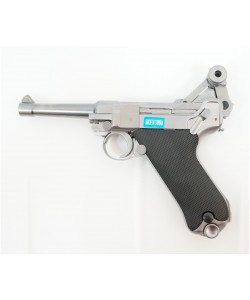 Страйкбольный пистолет WE Luger P08 4” Silver (WE-P004)