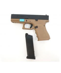Страйкбольный пистолет WE Glock-19 Gen.4 Tan, сменные накладки (WE-G003B-TN)