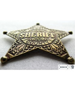 Значок звезда Шерифа пятиконечная, латунь (DE-104)
