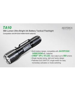 Тактический фонарь NexTORCH TA10, CREE XP-L V5, 560 люмен, 5 режимов