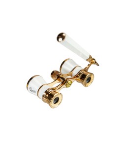 Бинокль театральный Veber Opera БГЦ 3x25 лорнет, белый/золотой 