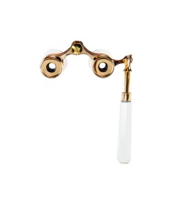 Бинокль театральный Veber Opera БГЦ 3x25 лорнет, белый/золотой 