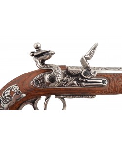 Макет пистолет дуэльный мастера Буте, никель (Франция, 1810 г.) DE-1084-NQ