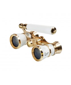 Бинокль театральный Veber Opera БГЦ 3x25 лорнет, белый/золотой 