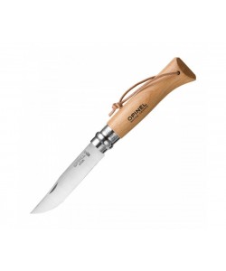 Нож складной Opinel Tradition №08, клинок 8,5 см, нерж. сталь, рукоять бук, темляк