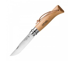 Нож складной Opinel Tradition №08, клинок 8,5 см, нерж. сталь, рукоять бук, темляк