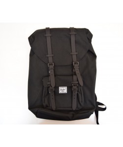 Рюкзак Herschel Little America Backpack 23.5L, черный с каучуковыми пряжками