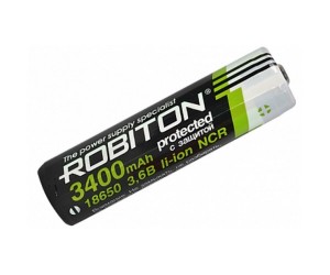 Аккумулятор Robiton 18650 3400 mAh, с защитой (NCR18650B) PK1