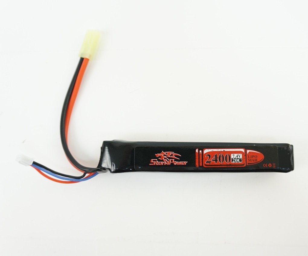 Аккумулятор Storm Power Li-Po 7.4V 2400mah 20C, 130x20x25.5 мм (SP-032)