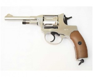 Пневматический револьвер Gletcher NGT R / RF Silver, пулевой (Наган)