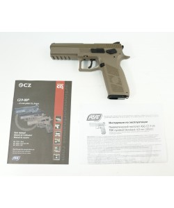 Пневматический пистолет ASG CZ P-09 FDE blowback (пулевой)