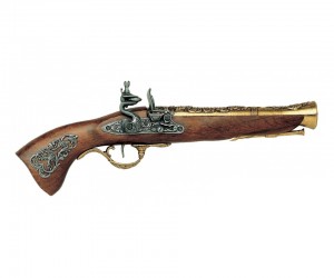 Макет пистолет кремневый «Мушкетон», латунь (Австрия, XVIII век) DE-1231-L