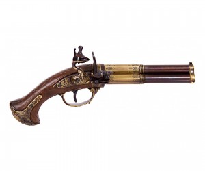 Макет пистолет кремневый трехдульный, под дерево (Франция, XVIII век) DE-5309