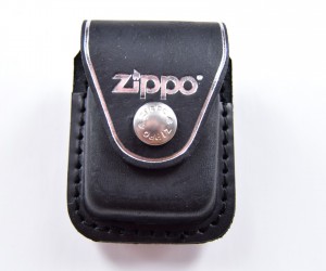 Чехол для зажигалки Zippo LPCBK из кожи, с клипом, черный