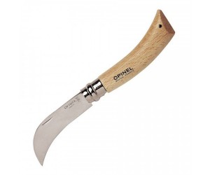 Нож складной Opinel Nature №08, садовый, 8 см, серповидный, нерж. сталь, рукоять бук