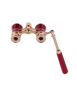 Бинокль театральный Veber Opera БГЦ 3x25 лорнет, красный/золотой 