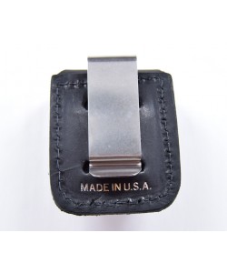 Чехол для зажигалки Zippo LPCBK из кожи, с клипом, черный