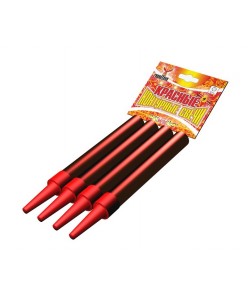 Контурная свеча красная, 12 см (4 штуки)