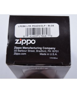 Чехол для зажигалки Zippo LPCBK из кожи, с клипом, черный