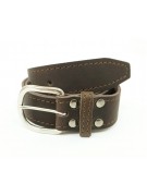 Кожаный ремень Hiter 35 мм, коричневый, со строчкой