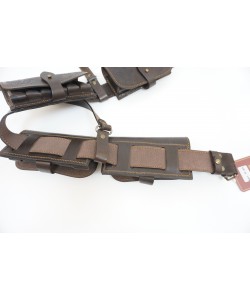 Патронташ Vektor из нат. кожи со съемными подсумками и доп. поддерживающим ремнем (П-40)