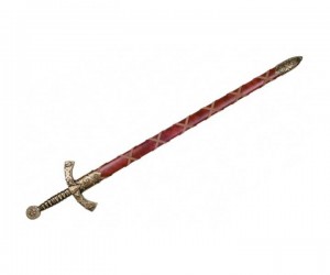 Меч рыцаря Тамплиера в красных ножнах, латунь (XII век) DE-4163-L