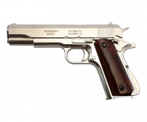 Макет пистолет Colt M1911A1 .45, хром, лакиров. дерево (США, 1911 г.) DE-6316