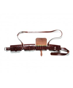 Патронташ Vektor из нат. кожи со съемными подсумками и доп. поддерживающим ремнем (П-40)