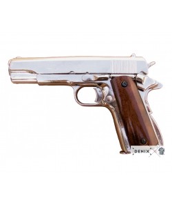 Макет пистолет Colt M1911 .45, хром, лакиров. дерево (США, 1911 г.) DE-1227-NQ