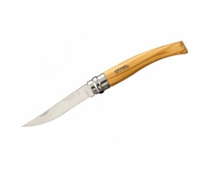 Нож складной филейный Opinel Slim №08, клинок 8 см, рукоять - олива