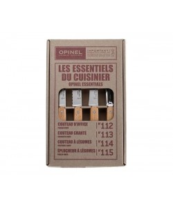 Набор кухонных ножей Opinel Les Essentiels №112/113/114/115 (4 шт.) нерж. сталь, рукоять бук