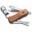 Нож-брелок Victorinox Nail Clip 0.6461.63 (58 мм, дерево) с кусачками для ногтей - фото № 1