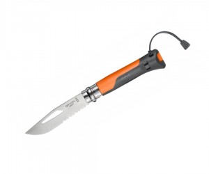 Нож складной Opinel Specialists Outdoor №08, 8,5 см, рукоять пластик, свисток, оранжевый