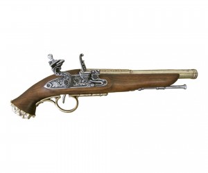 Макет пистолет кремневый пиратский, латунь (XVIII век) DE-1103-L
