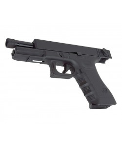 Страйкбольный пистолет KJW KP-18 Glock G18 TBC CO₂ Black, удлин. ствол