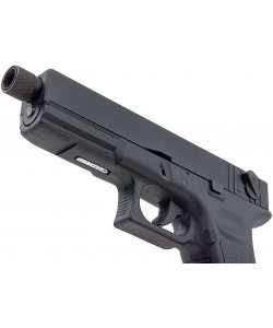 Страйкбольный пистолет KJW KP-18 Glock G18 TBC CO₂ Black, удлин. ствол