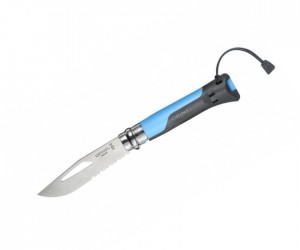 Нож складной Opinel Specialists Outdoor №08, 8,5 см, рукоять пластик, свисток, синий