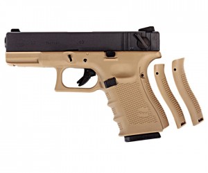 Страйкбольный пистолет WE Glock-23 Gen.4 Tan, сменные накладки (WE-G004B-TN)