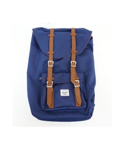 Рюкзак Herschel Little America Backpack 17L, синий с коричневыми пряжками