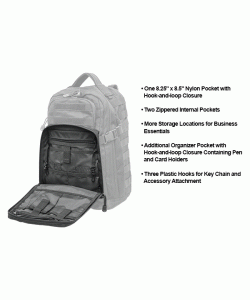 Рюкзак тактический UTG 1-Day Black, внешние карманы, 43x28x19 см (PVC-P124B)