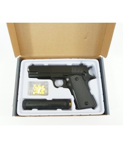 Страйкбольный пистолет Shantou Super Force G.18.6 (Colt 1911, с глушителем)