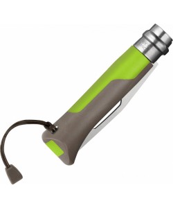 Нож складной Opinel Specialists Outdoor №08, 8,5 см, рукоять пластик, свисток, зеленый