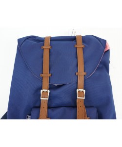 Рюкзак Herschel Little America Backpack 17L, синий с коричневыми пряжками