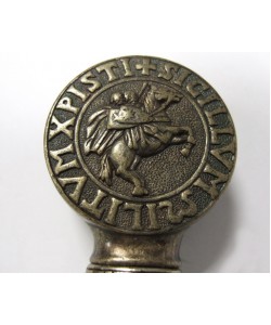 Меч рыцаря Тамплиера в черных ножнах, черный металл (XII век) DE-4163-N