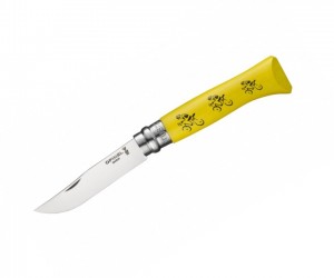 Нож складной Opinel Tradition TourDeFrance №08, 8,5 см, нерж. сталь, бук, желтый