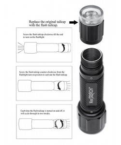 Крышка для фонаря для моделей NEXTORCH T6A, T9, Z6, Z9, 2 режима (вспышка/постоянно включенный)