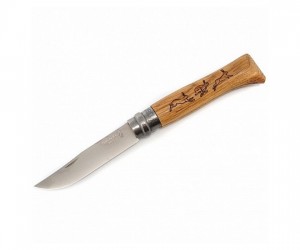 Нож складной Opinel Tradition Animalia №08, 8,5 см, рукоять дуб, рис. заяц