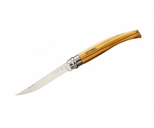 Нож складной филейный Opinel Slim №10, клинок 10 см, рукоять - олива