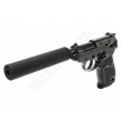 Страйкбольный пистолет WE Walther P38 GBB Black, с глушителем - фото № 11