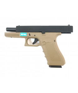Страйкбольный пистолет WE Glock-17 Gen.4 Tan, сменные накладки (WE-G001B-TN)